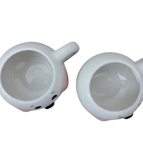 Figis Inc 2000 Vintage Snowman Face Mugs Cups Stacking Retro Kitschy Decor 2 Pc - Picture 6 of 6